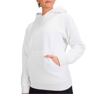 LULULEMON All Yours White Large Logo Wordmark Hoodie Sweatshirt Size 2